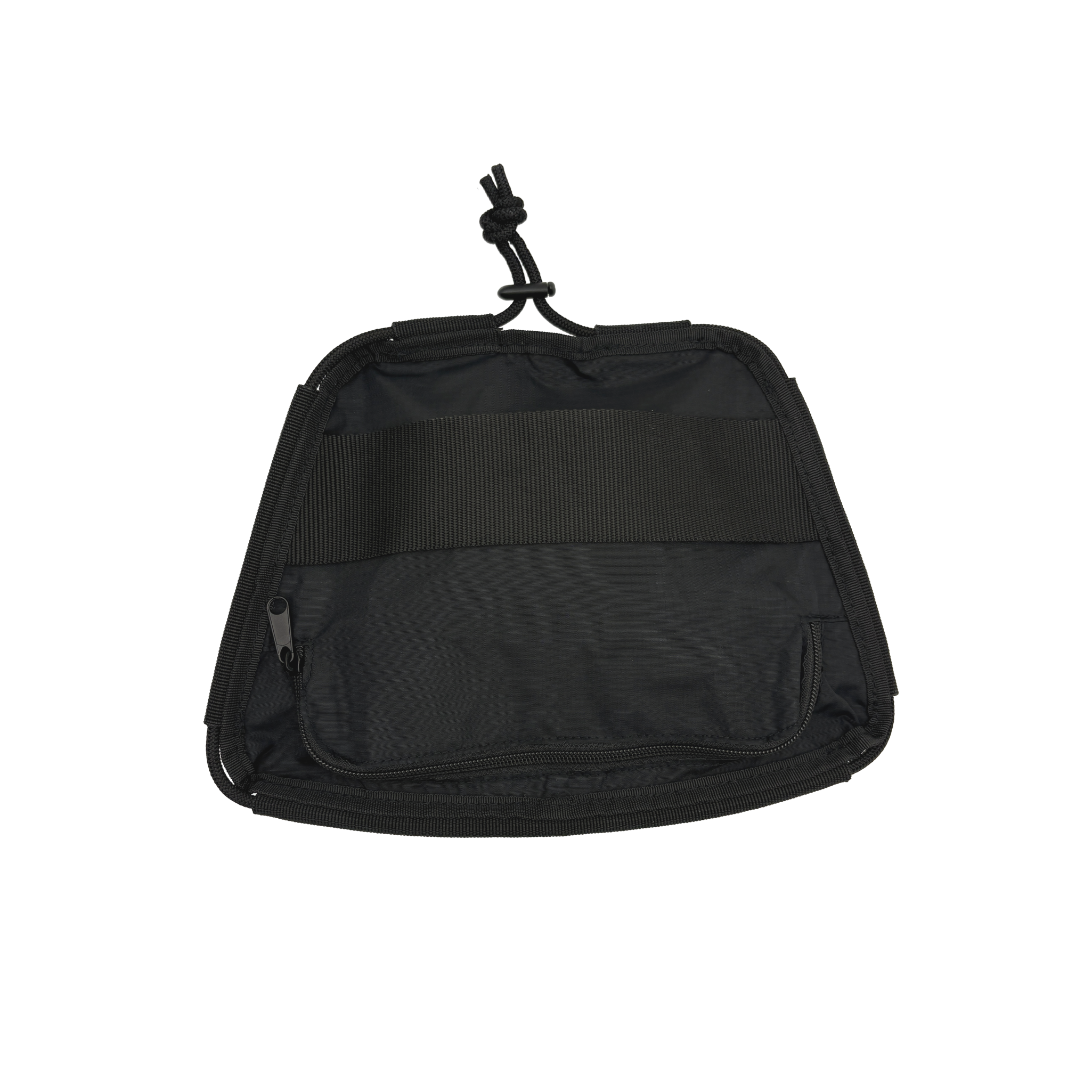 Black Ripstop Front Bag with Black Bungee Cord