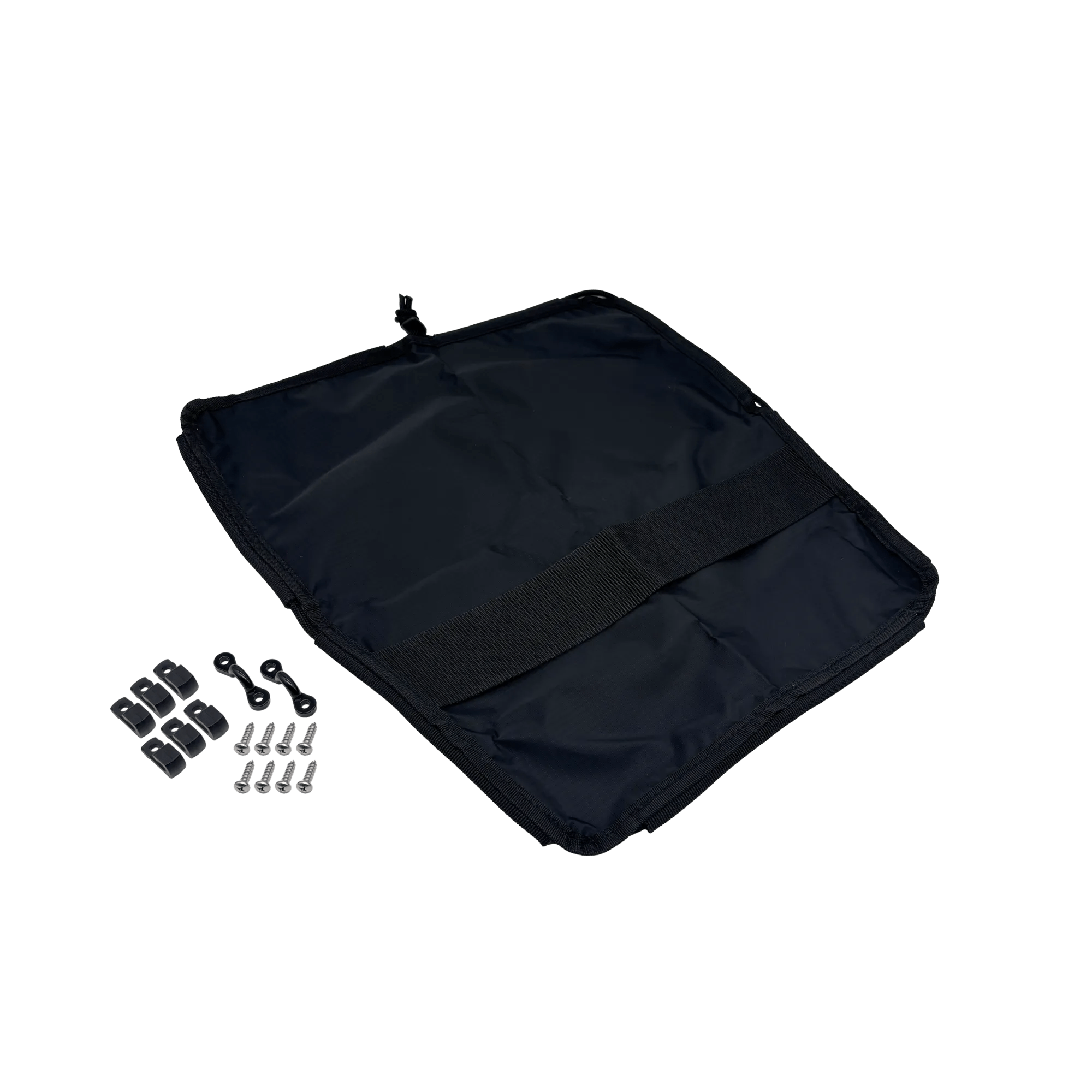 Black Ripstop Tankwell Cover with Black Bungee Cord