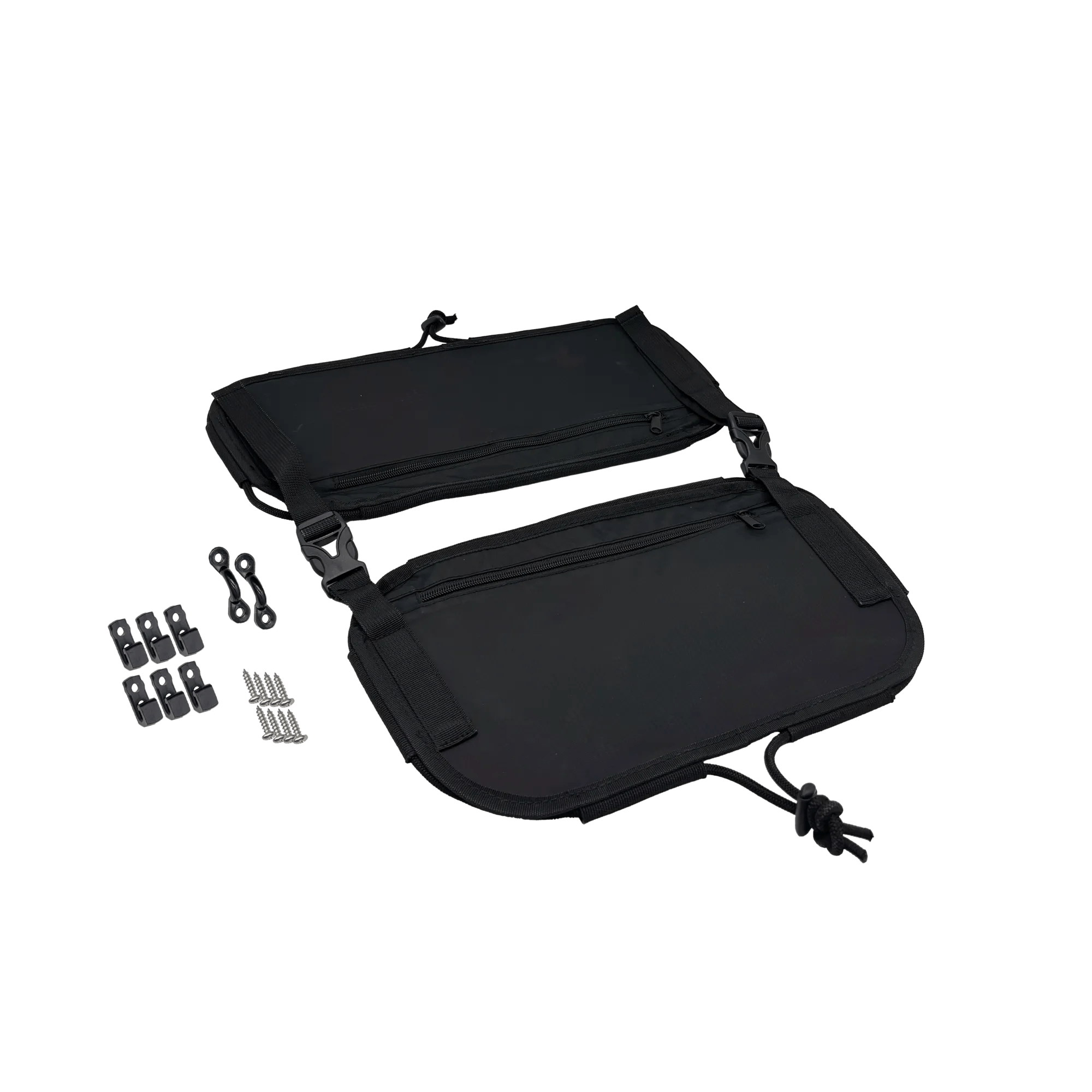 Black Ripstop Double Rear Bag with Black Bungee Cord