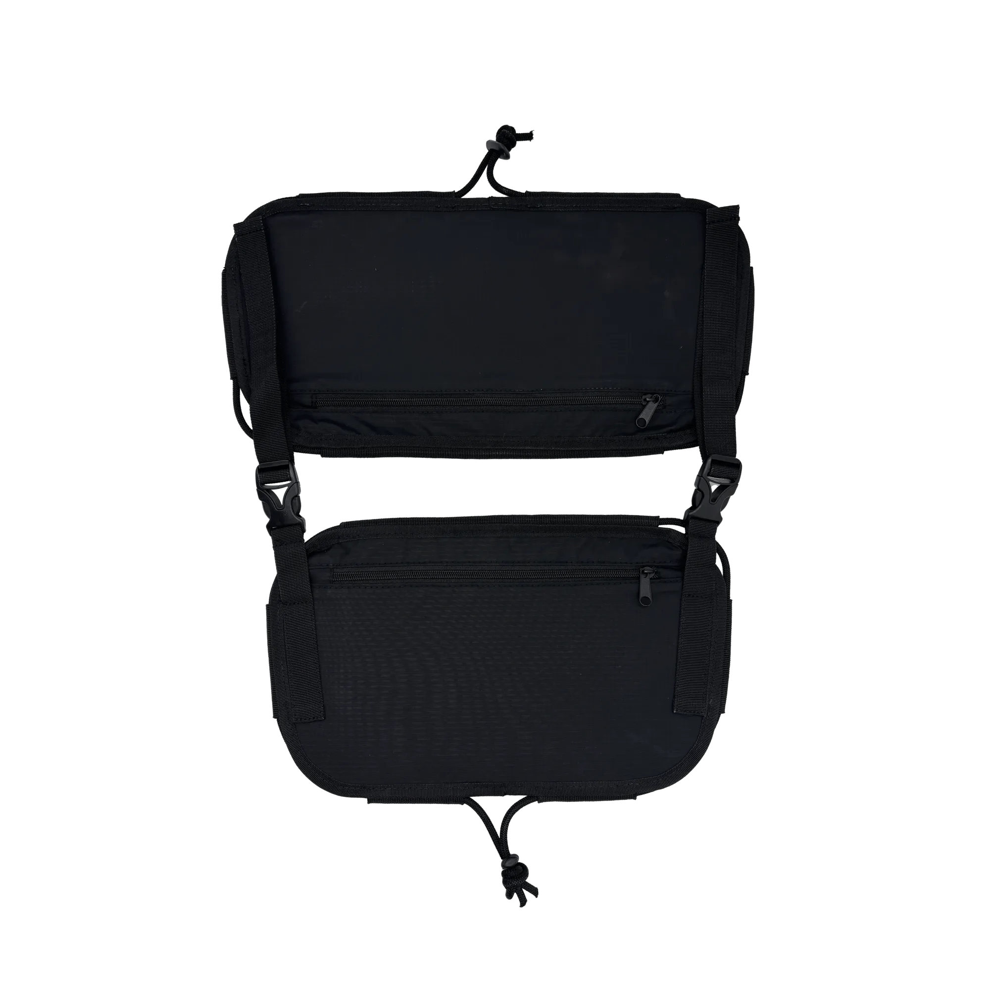 Black Ripstop Double Rear Bag with Black Bungee Cord